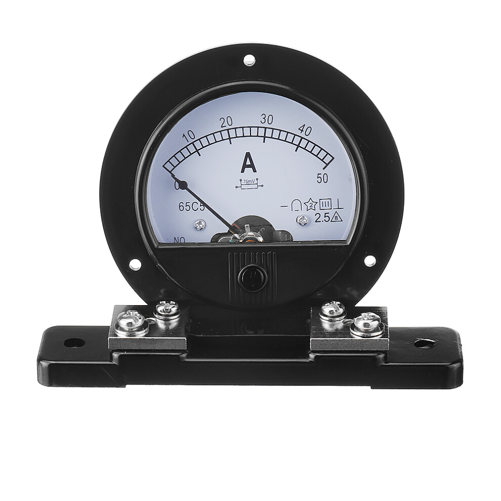 62C2 Round Analog Amp Panel Meter Current Ammeter Dc 0-50A With Shunt 7666088082296