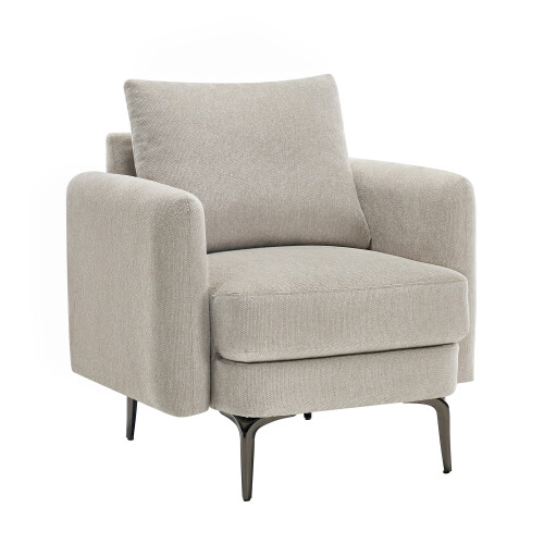 MORE4HOMES (Beige) SOFIA MODERN SCANDI STYLE FABRIC LIVING ROOM CHAIR 2