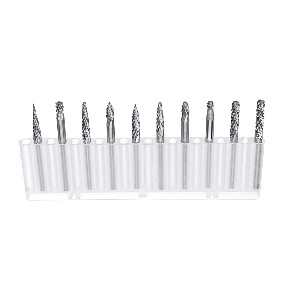 10Pcs 3Mm Double Lines Tungsten Carbide Burr Rotary File Drill Bits Milling Cutter Set 791177521145