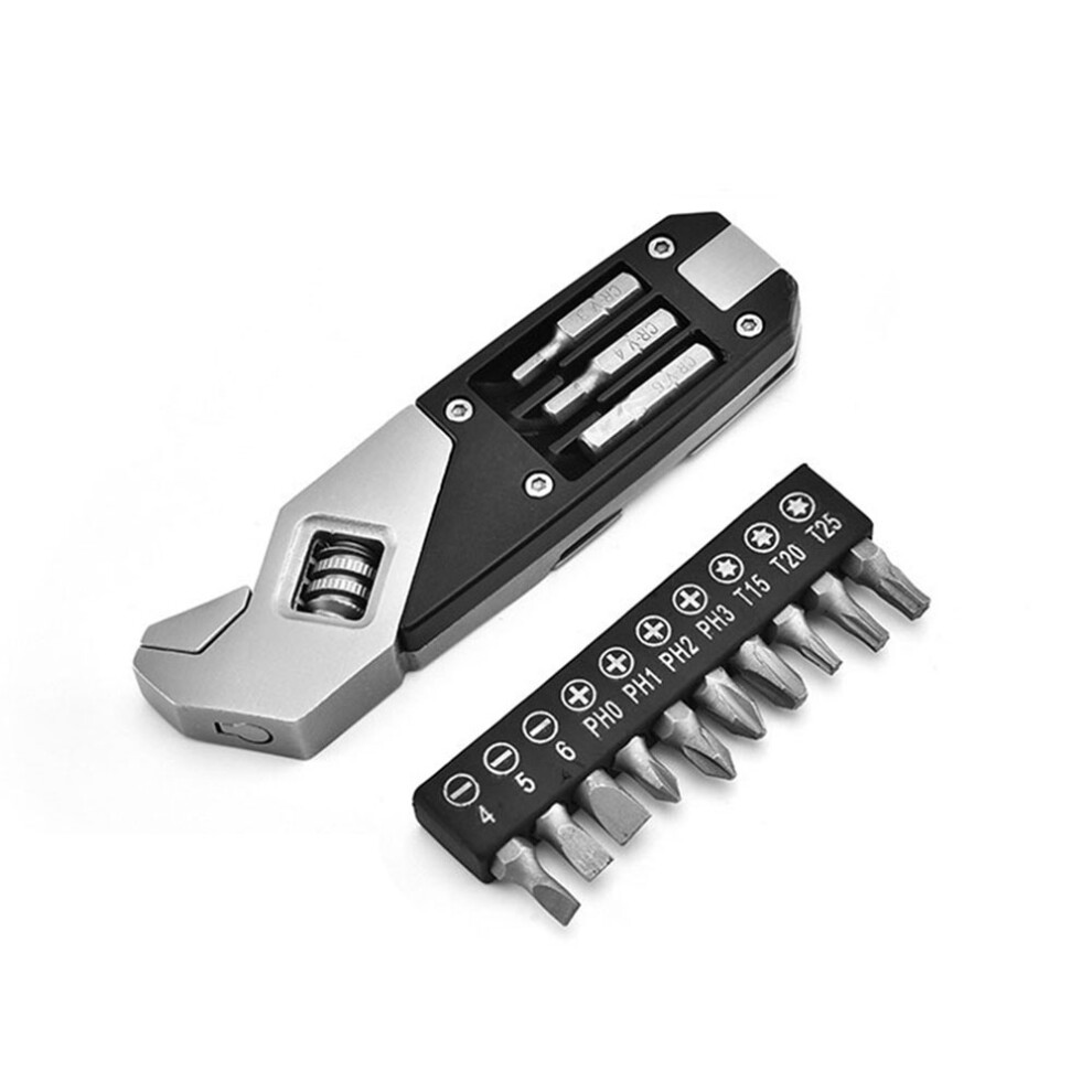 Stainless Steel Adjustable Wrench Folding Allen Wrench Multi-Function Wrench With Screwdriver 5201309013141
