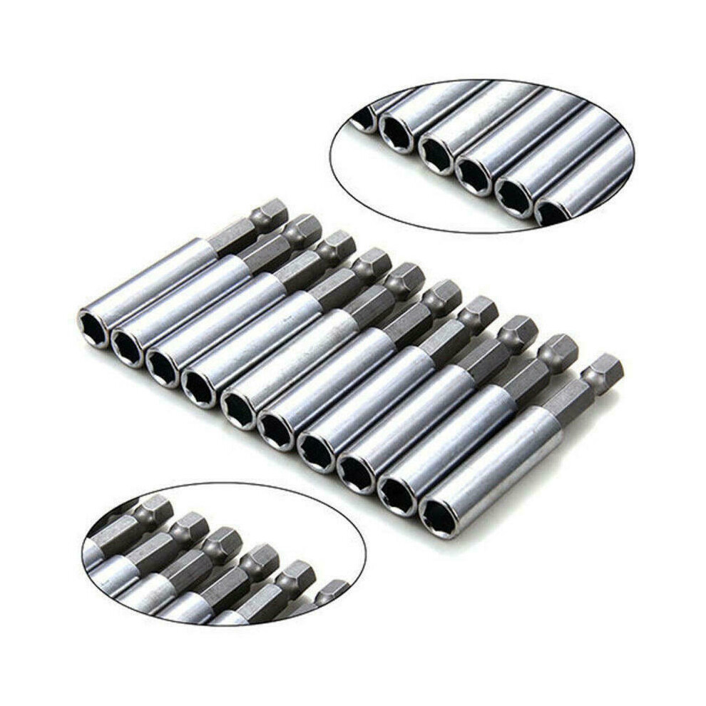 10Pcs Socket Drill Bit Holder Hex Shank Magnetic Extension For Screwdriver 682547487546