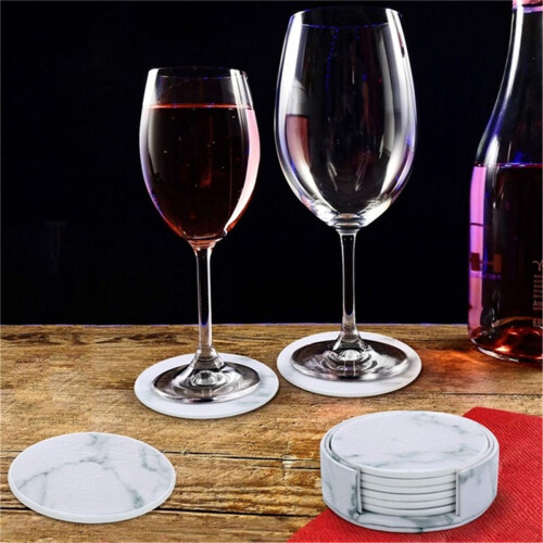 Kitchen Placemats Coasters Dining Table Bowl Cup Mats PU Leather Washable 2