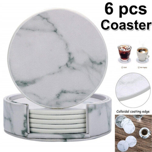 Kitchen Placemats Coasters Dining Table Bowl Cup Mats PU Leather Washable