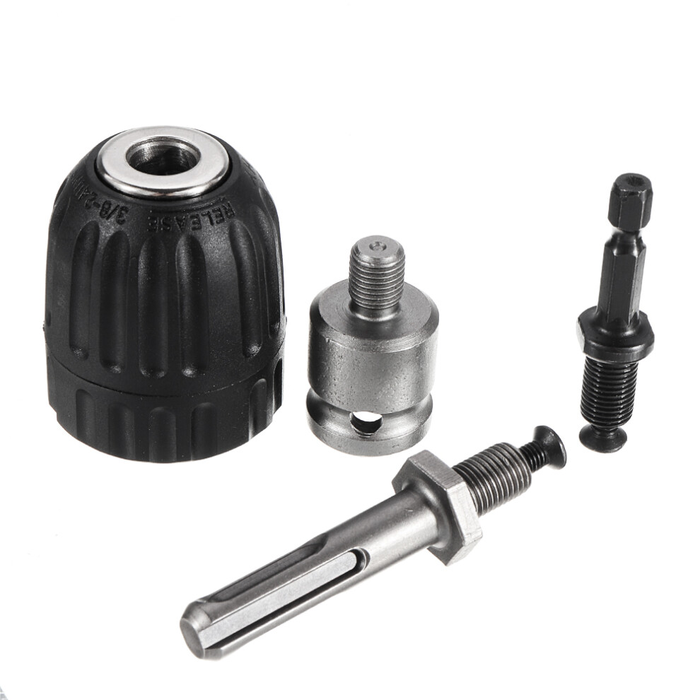 Drillpro 0.8-10Mm 3/8-24Unf Keyless Drill Chuck Converter Set Keyless Chuck Adapter With Shank 6901619143628