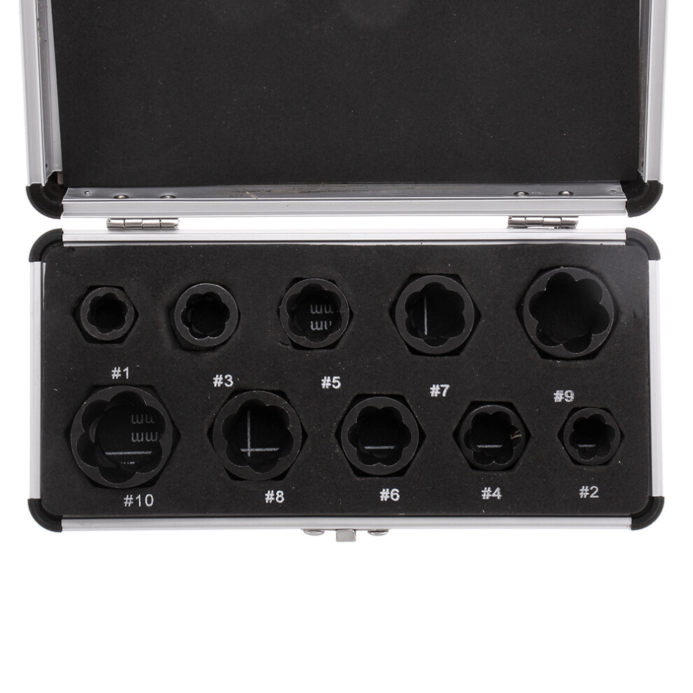 Drillpro 10Pcs Impact Low Profile Damaged Bolt Nut Extractor Remover Socket Tool Set Bolt Nut Screw Removal Socket Wrench 791314355107