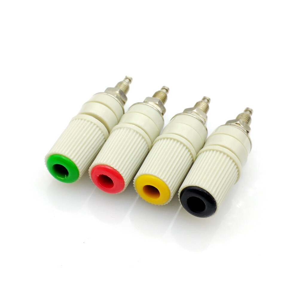 4Color 4Mm Banana Socket Pure Copper Large Current Binding Post M5 Studs 30Vac-60Vdc Max 24A Banana Female Connector Plug 6906140097648