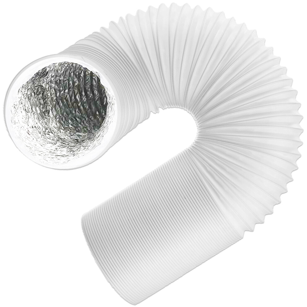 Universal Air Con Vent Hose PVC Aluminium Foil Insulated Portable Air Conditioner Duct Outlet Pipe (5" x 2.5m)
