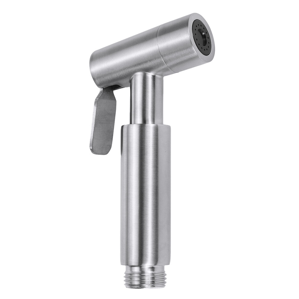 304 Stainless Steel Handheld Shattaf Toilet Bidet Faucet Sprayer Bathroom Shower Head Silver