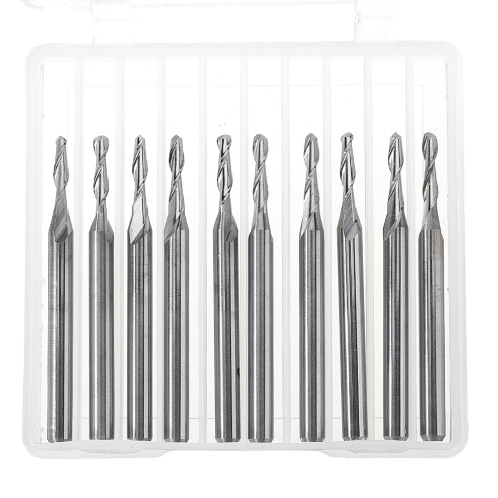 Drillpro 10Pcs 3.175Mm Shank 2 Flutes End Mills Spiral Cnc Router Bit Engraving Milling Cutter 763473376392