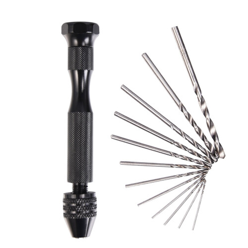 Mini Hand Drill and 30pcs 0.5mm-3mm Twist Drill Bit Model Craft Tools Rotary Tool 1