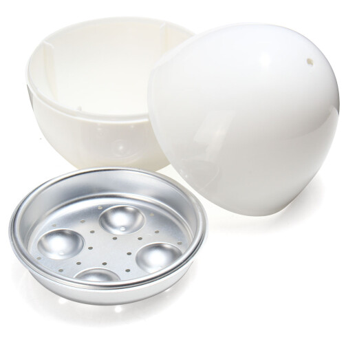 Microwave 4 Egg Boiler Cooker Cup Poacher Steamer For Breakfast Kitchen