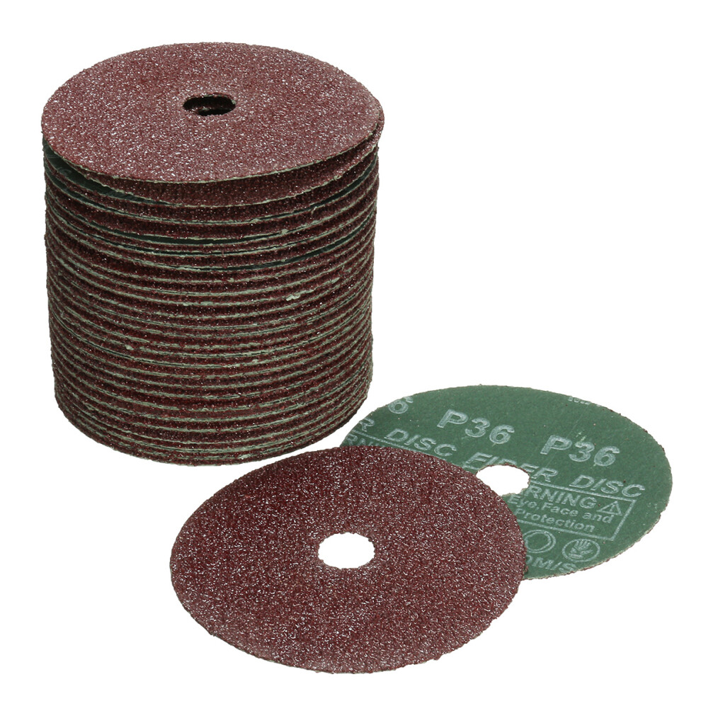 50X 4'' 100Mm Fibre Sanding Grinding Disc Sandpaper 24-120Grit For Angle Grinder 6900012634214