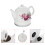 1.2L Electric Tea Water Kettle Ceramic Pot with Floral Rose Variable Temp White 5