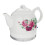 1.2L Electric Tea Water Kettle Ceramic Pot with Floral Rose Variable Temp White 1