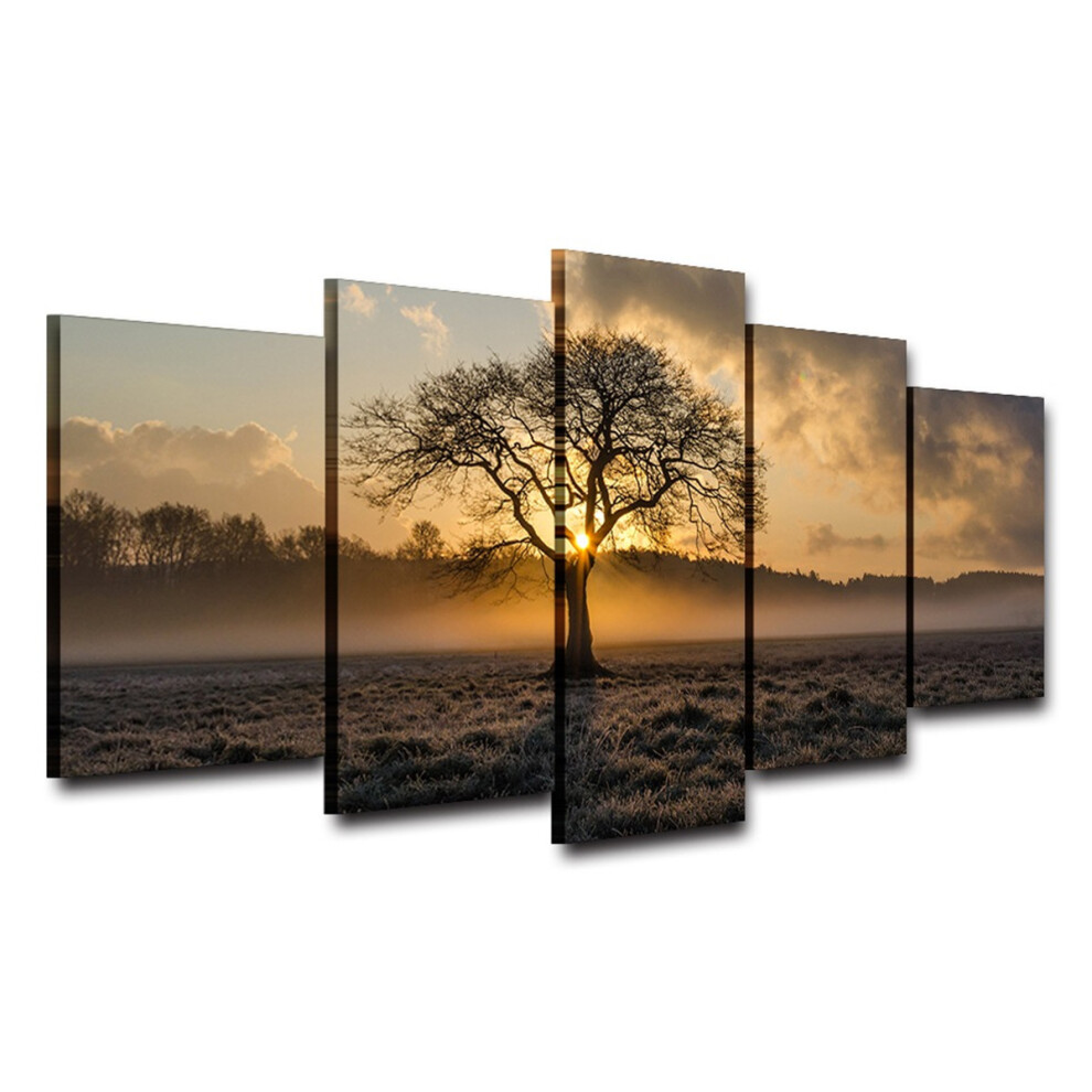 5Pcs Set Modern Canvas Print Paintings Wall Five Couplets Sunrise Art Picture Home Decoration Unframed