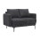MORE4HOMES (Charcoal) SOFIA MODERN FABRIC LIVING ROOM 2 SEATER SOFA 3