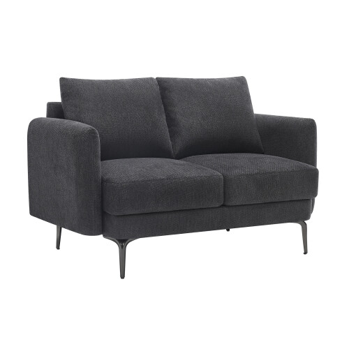 MORE4HOMES (Charcoal) SOFIA MODERN FABRIC LIVING ROOM 2 SEATER SOFA 2