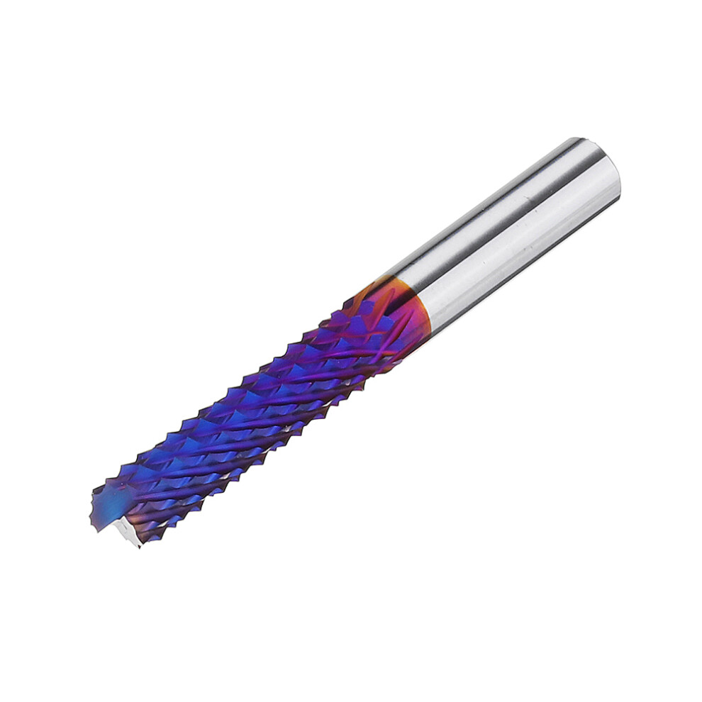 Drillpro 6Mm Shank 22Mm Tungsten Carbide Milling Cutter Blue Nano Coated End Mill 6900746530325