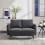MORE4HOMES (Charcoal) SOFIA MODERN FABRIC LIVING ROOM 2 SEATER SOFA 8