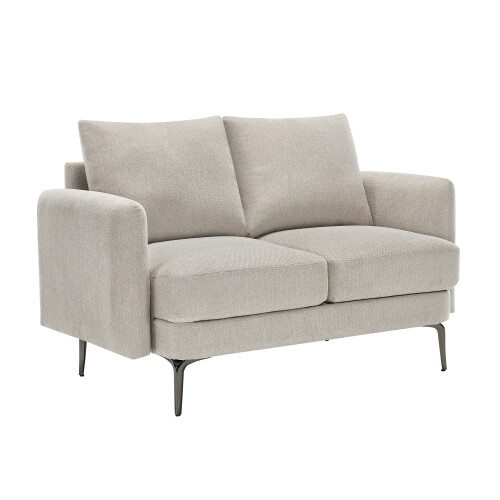 MORE4HOMES (Beige) SOFIA MODERN FABRIC LIVING ROOM 2 SEATER SOFA 2