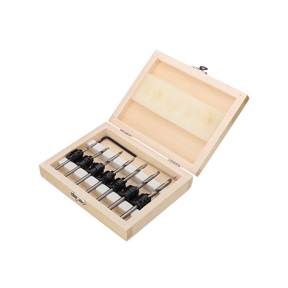 7Pcs 1/8 To 7/32 Inch Hss Countersink Drills Bit Reamer Set Woodworking Chamfer 313037278299