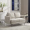MORE4HOMES (Beige) SOFIA MODERN FABRIC LIVING ROOM 2 SEATER SOFA 1