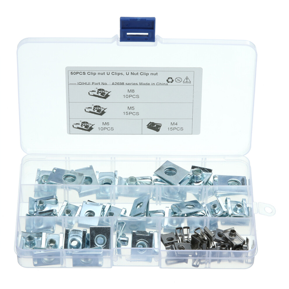 50Pcs U Nuts Fasteners Spire Clips Chimney Nuts Self Tapping Clips Assorted Kit 9014508510177