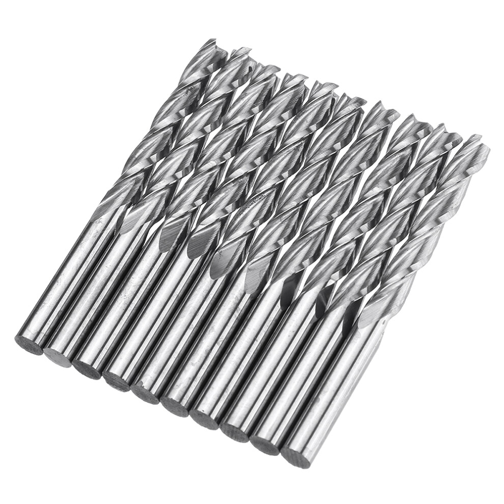10Pcs 3.175*22Mm 3 Flutes Milling Cutter Carbide End Mill Cnc Cutting Tool 6901250180617