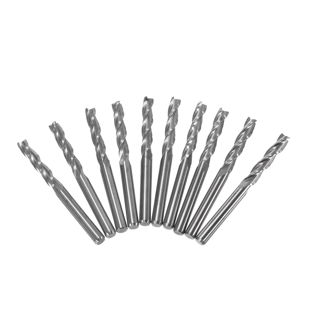 10Pcs 3 Flutes Milling Cutter 3.175*17Mm Carbide End Mill Cnc Cutting Tool 743447543142