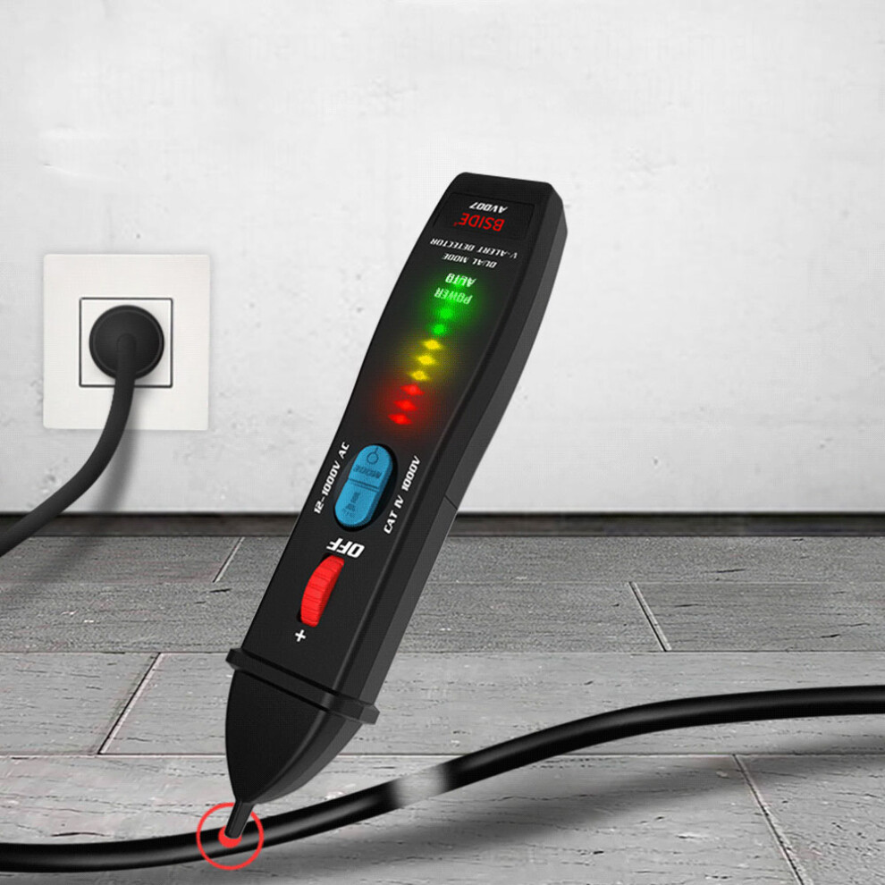 Bside Avd07 Dual Mode Test Pen Live Voltage Detector Test Pencil 12~1000V Ac Voltage Detection Non-Contact Ac Voltage Tester Pen 783975014882