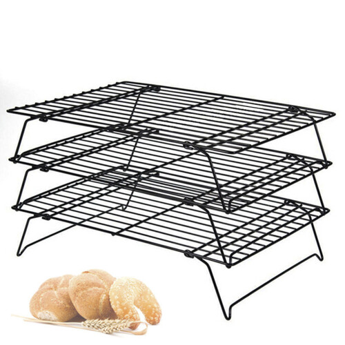 3 Tier Cooling Rack Nonstick Coating Bakeware Bake Cookie Stackable Collapsible Bread Rack 1
