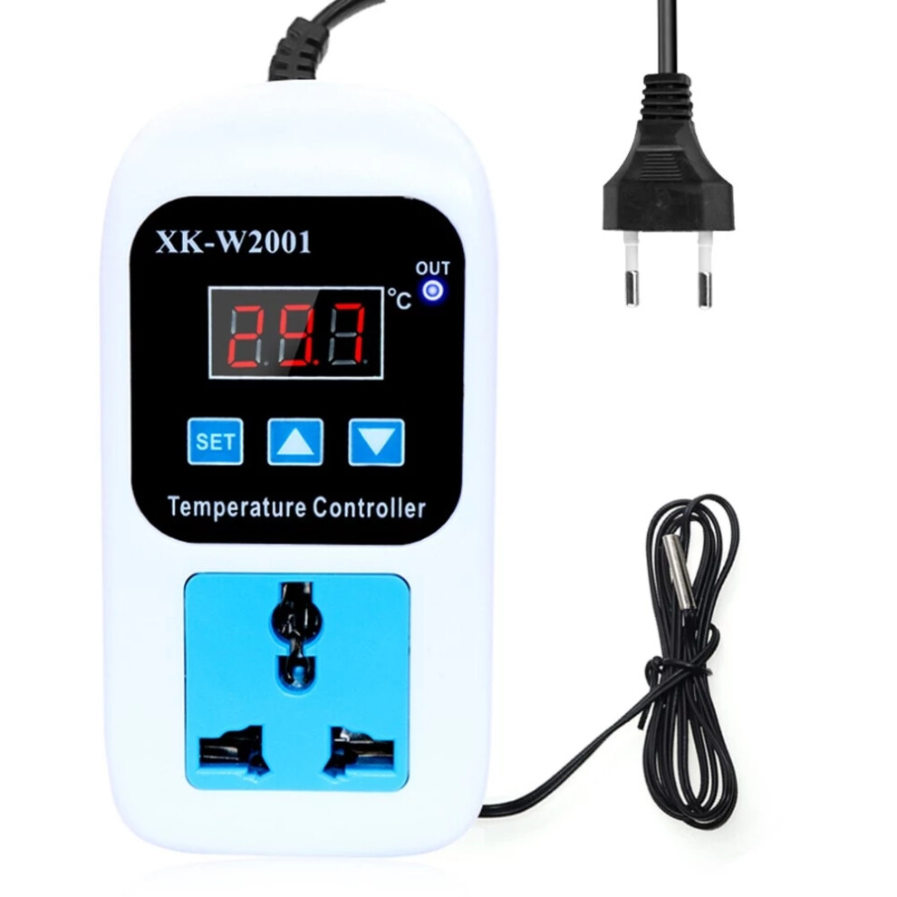 Xk-W2001 Led Thermometer Temperature Controller Digital Thermostat Switch With Probe For Reptiles Brewing Seedling Aquarium Pet Breeding Incubation 791329318692