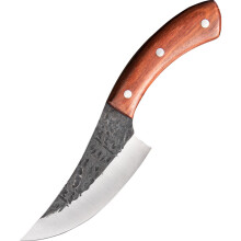 Forged Boning Kitchen Knife Stainless Steel Meat Cleaver Chopper Fish Butcher Outdoor Survival Camping Hunting Chef Knife with Leather Sheath Cov