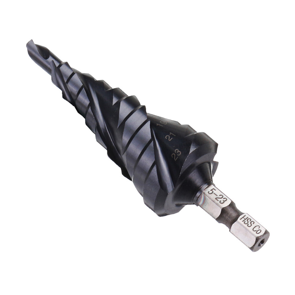 Drillpro 3 Flute Step Drill Bit Tialn Coated Hrc89 Hss-Co M35 Cobalt Step Drill 1/4 Inch Hexagonal Shank 6900036144157