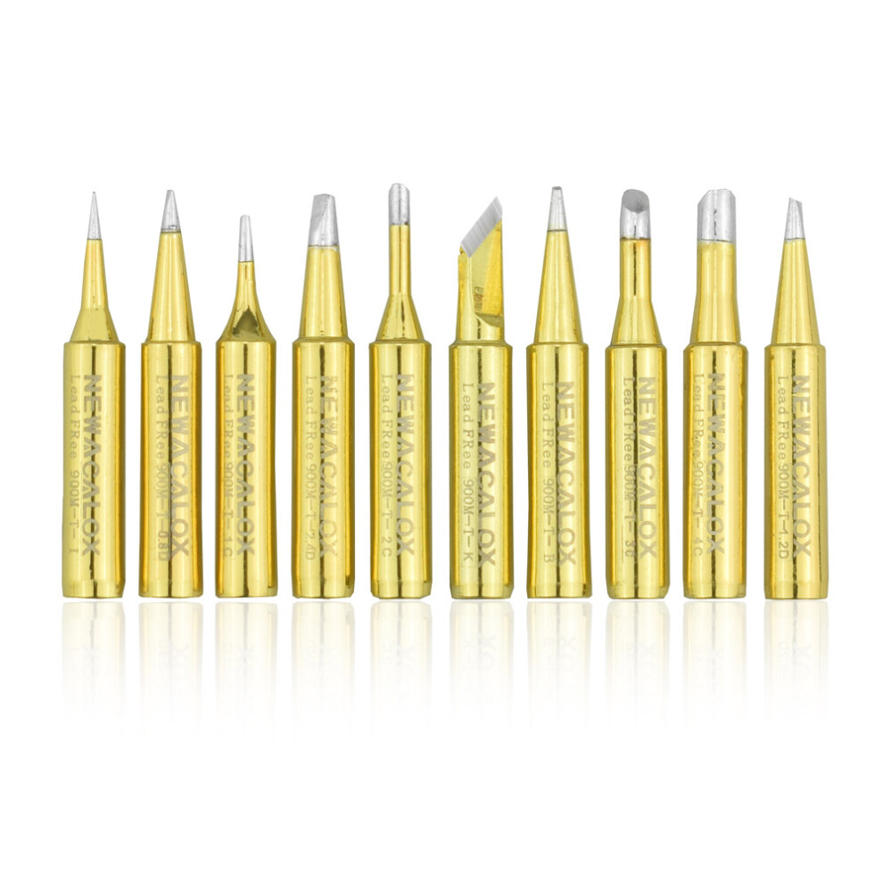 Newacalox 10Pcs Lead-Free Welding Tips 900M-T Soldering Iron Tip For Rework Soldering Station Bga Tool Kits 661561041606