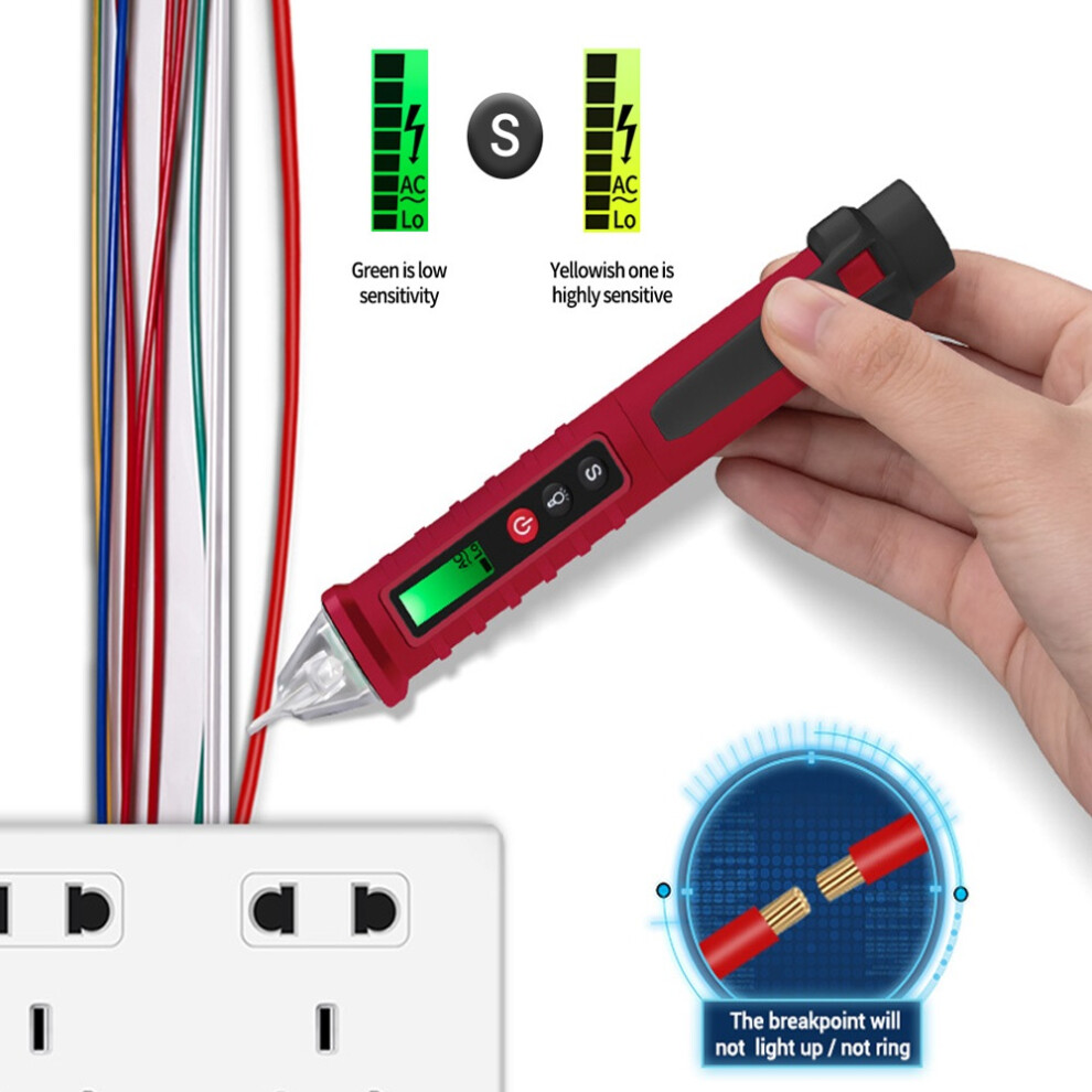Aneng Vc1010 Digital Voltage Detectors Non-Contact Pen Tester Meter 12-1000V Ac/Dc Volt Current Electric Test Pencil 6901250553671