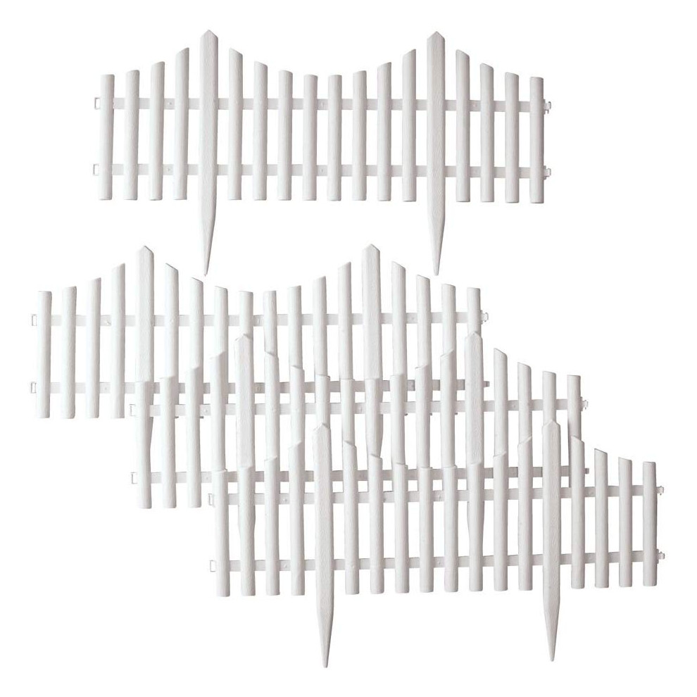 6Pcs 80X52cm White Plastic Garden Fence Miniature Small Diy Ground Plug-In Fencing Micro Dollhouse Gates Decor Ornament 6906141481187