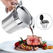 Stainless Steel Double Insulated Jug GravyThermal Sauce Kettle Kitchen Serving Storage Tableware Tool