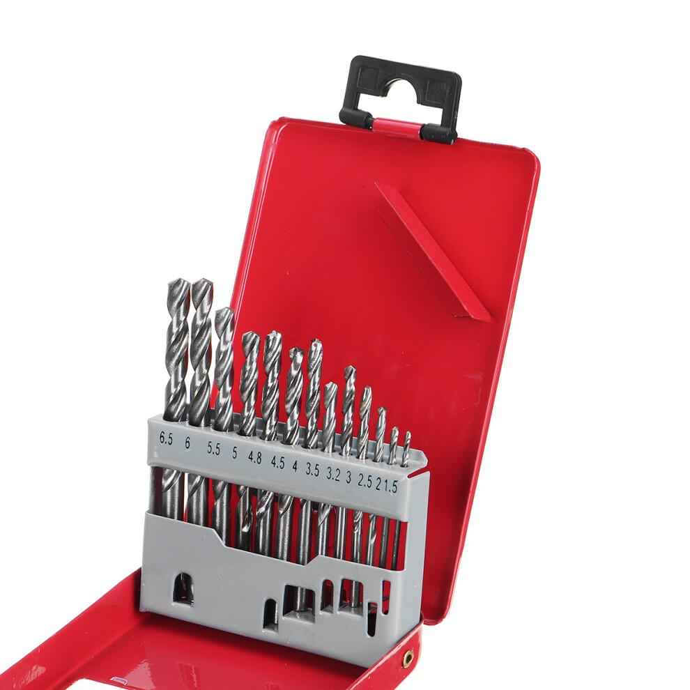 13Pcs Hss Fully Ground Straight Shank Twist Drill Bit Set Kit Tool With Metal Case 6906141993574