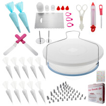 80Pcs Cake Turntable Set Cake Decorating Supplies Pastry Tube Fondant Tool
