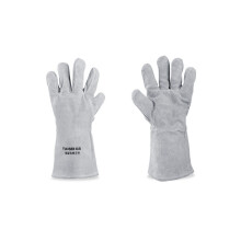 14 Inch Double-layer Leather Gloves Anti-scald Welding Grey Repair Tools