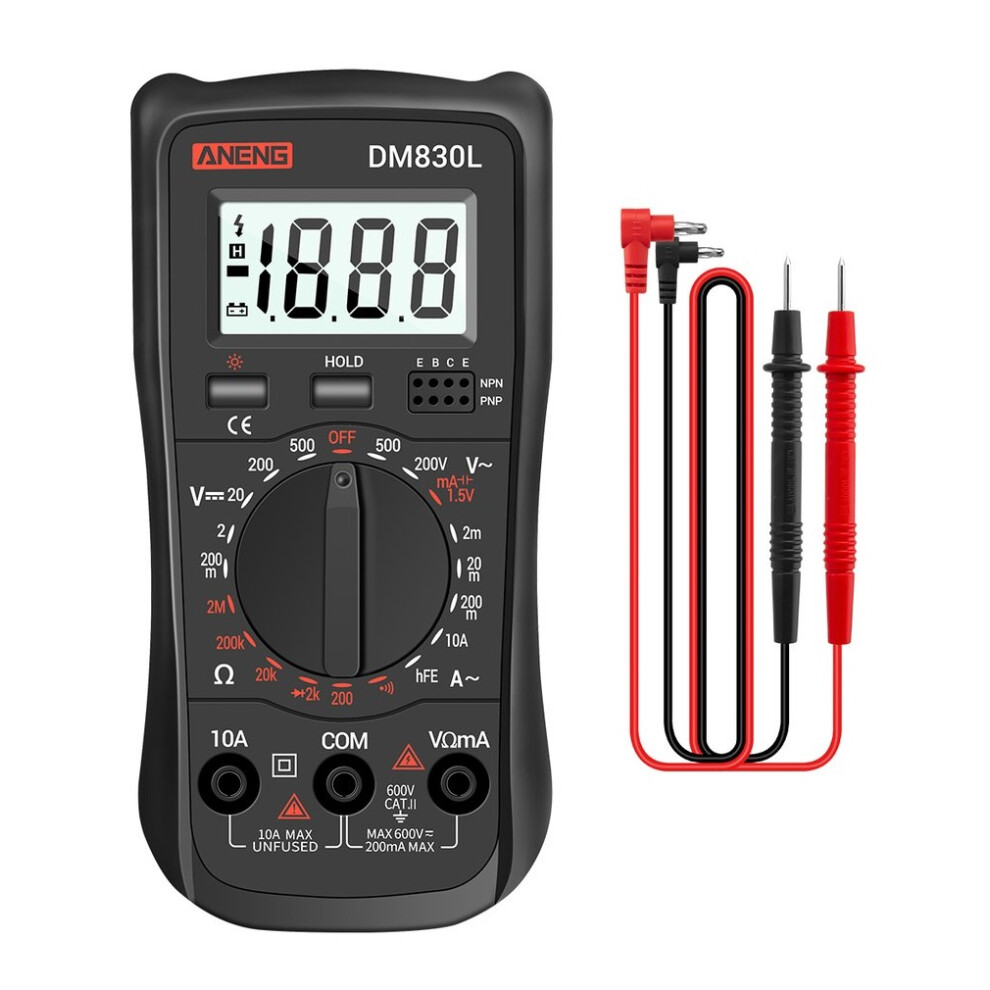 Aneng Dm830l Digital Multimeter Meter Testers 1999 Count Electrical Transistor Capacitance Dc / Ac Multimeter With Lcd Backlight 6901250209790
