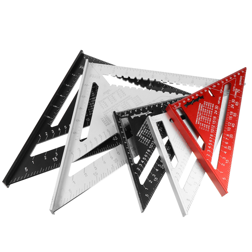 712" Aluminum Alloy Triangle Ruler Metric Imperial Meter Square Protractor Line Ruler" 6900917866802