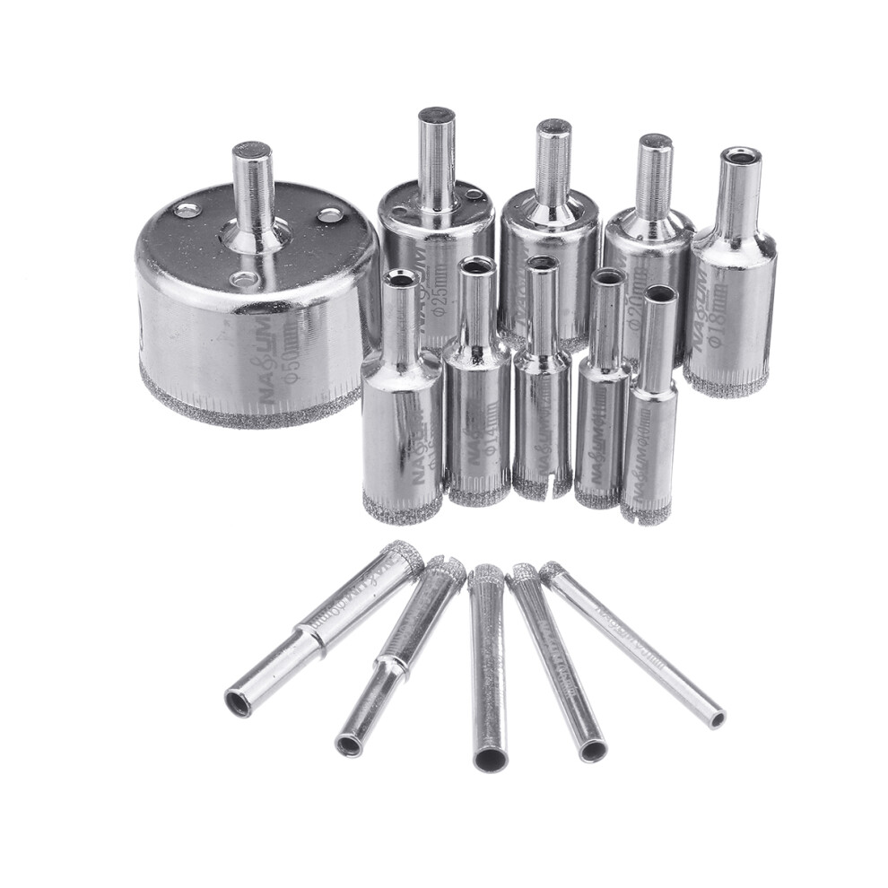 15Pcs 5-50Mm Diamond Hole Saw Drill Bit Set Tile Ceramic Glass Marble Drill Bits 190268983273