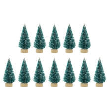 12 Pcs Mini Christmas Tree Sisal Silk Cedar Decor Small Christmas Tree Gold Silver Blue Green White Mini Christmas Tree