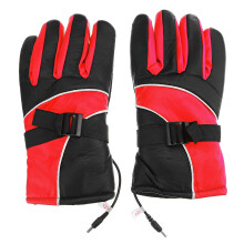 12V/48V Electric Heated Gloves - Waterproof Winter Motorcycle Gear, Warm 3-10h, Fluff Lined, Red/Blue, One Size