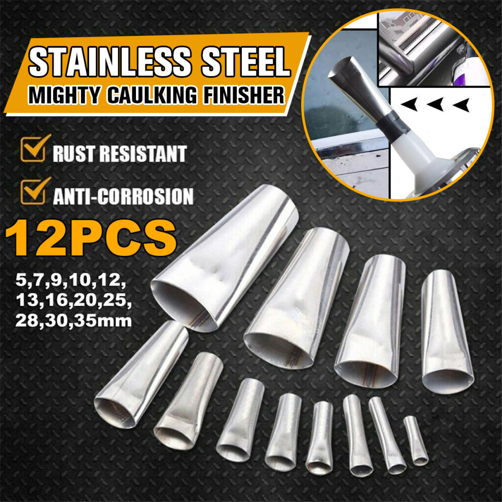12 Pcs Silicone Sealant Nozzle Glue Remover Scraper Caulk Nozzle Caulking 658441643302