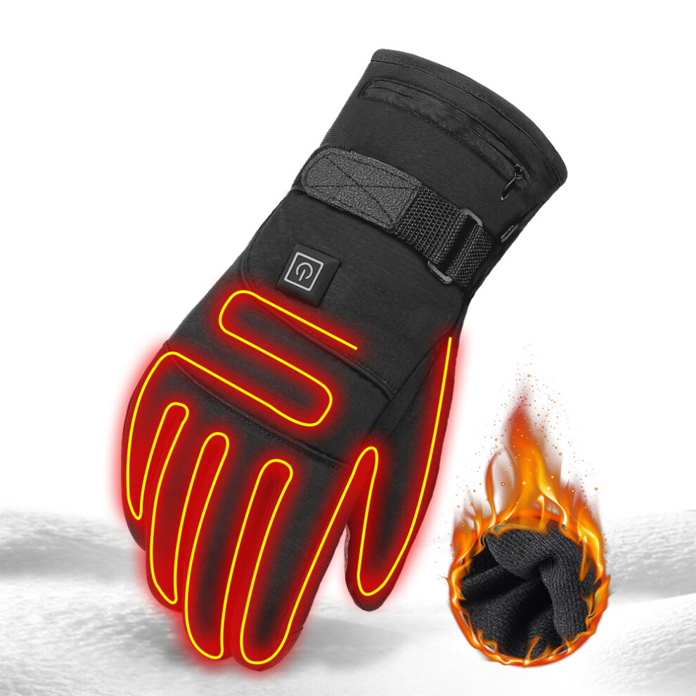 Electric Heated Gloves Waterproof Heating Hand Warmer Touch Screen Battery Powered Motorbike Racing Riding Gloves 782560957177