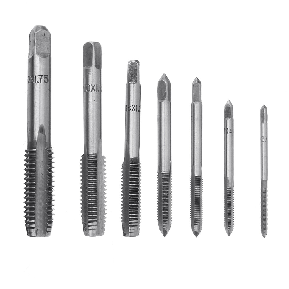 8Pcs Screw Tap Set Hand Tap Thread Metric Plug Tapping Threading Taps Wrench Tool 682550277103