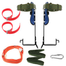 Non-slip Foot Buckle Height Adjustable 2 Gear Tree/Pole Climbing Spike Set Safety Belt Strap Rope